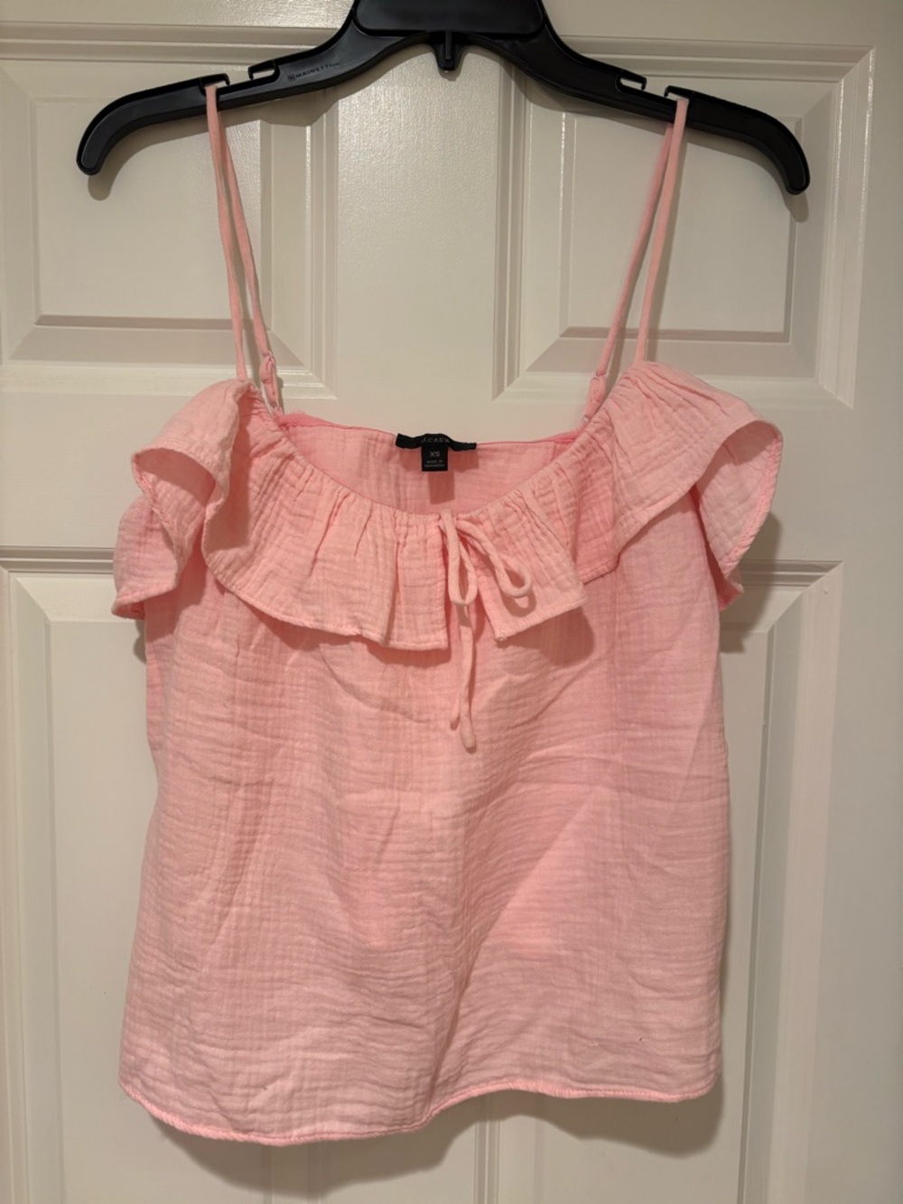 J. Crew Light Pink Ruffle Tie-Front Camisole